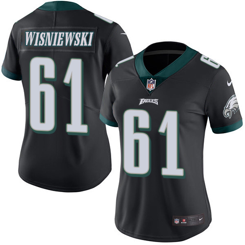 Women's Limited Stefen Wisniewski Nike Jersey Black - #61 Rush NFL Philadelphia Eagles